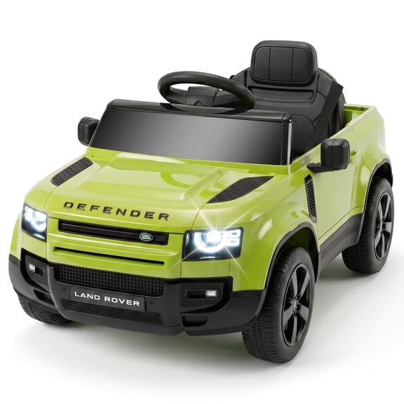 SaveJoy 12V Licensed Land Rover Defender Ride on Car, Electric Truck for Kids with 2.4G Remote Control, 3-Point Belt, Spring Suspension, Bluetooth, Green