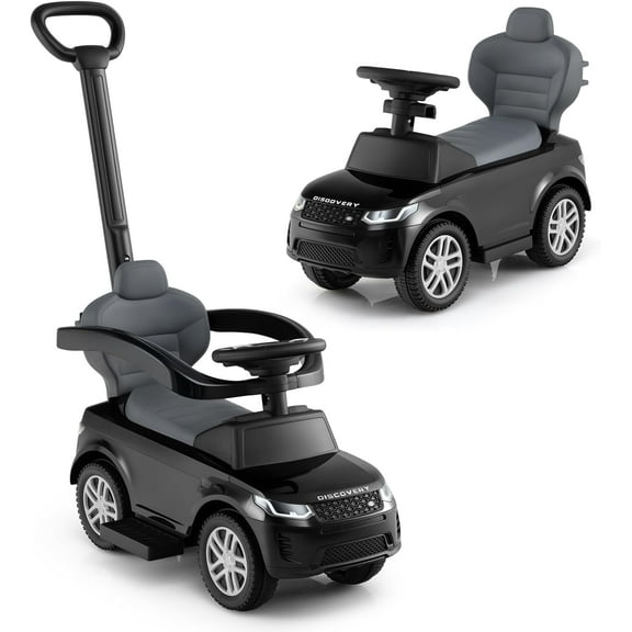 Licensed Land Rover Push Car for Toddlers by OLAKIDS, 3 in 1 Baby Stroller Sliding Walking Car with Parent Control Handle, Horn, Storage, Foot-to-Floor Ride on Toys for Boys Girls