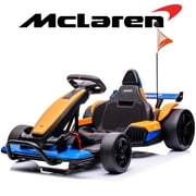 Licensed Mclaren Kids Go Kart, 24V Battery Powered Ride on Car Toy with Bluetooth Function, Safety Belt, LED Lights, Two-Mode Electric Go Cart, Drift Racer Car for Boys Girls