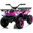 thumbnail image 1 of iRerts 24V Ride on ATV, Powered Ride on Toys for Kids Boys Girls Ages 3-5, Kids 4 Wheeler Electric Cars with Bluetooth, Music, LED Headlights, Front Rear Storage Racks, Crash Bars, Pink, 1 of 10