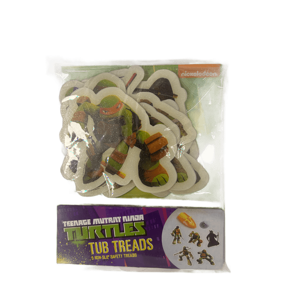 Licensed Ninja Turtles Tub Treads, Non Slip Adhesive Bath Decals for Kids, Fun and Safe Bathtime, Prevents Slips, Falls, Easy to Apply on Clean Tub Surfaces, Green