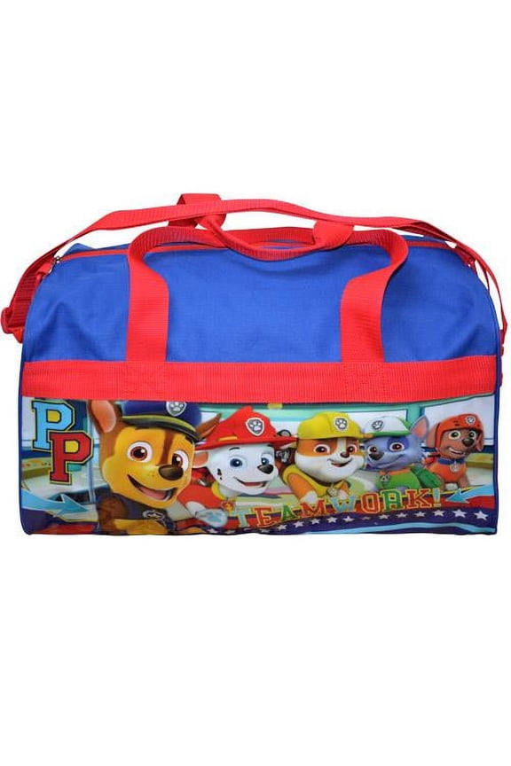 Licensed Paw Patrol 600D Polyester Duffle Bag with printed PVC Side Panels