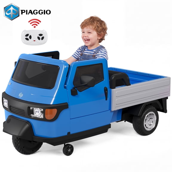 Ride on Car Toy, 12V Powered Ride on Truck Toy with Remote Control, Electric Power Car Wheels for Kids Ages 3-6, Blue