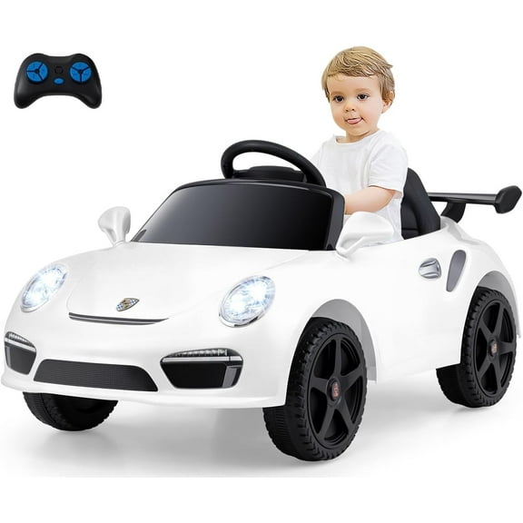 Licensed RUF x Porsche 12V Ride on Car by OLAKIDS, Electric Vehicle Battery Powered with Remote Control, Headlight, Bluetooth, Power Display, 4 Wheeler Toys for Kids Girls Boys