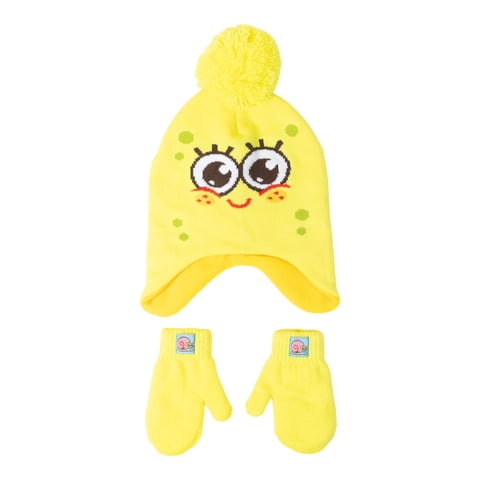 Licensed Toddler Cold Weather Knit Beanie Style Hat and Mittens Set, 2-Piece, One Size