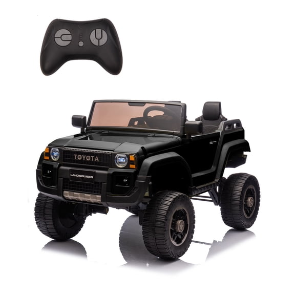Licensed Toyota 24V Kids Ride On Car 2 Seater 4WD, Electric Off-Road Vehicle with Remote Control LED Lights Shovel for Ages 3+