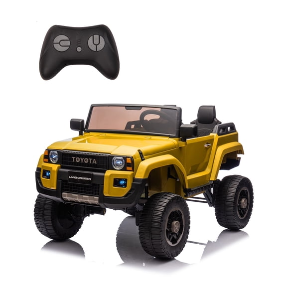 Licensed Toyota 24V Kids Ride On Car 2 Seater 4WD, Electric Off-Road Vehicle with Remote Control LED Lights Shovel for Ages 3