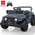 thumbnail image 1 of 24V Ride On Dump Truck for Kids, Licensed Toyota Land Cruiser FJ45 Power Car Wheels Ride On Toy with Electric Dump Bed, Parent Remote Control, Music, LED Lights, Birthday Gift for Kids Ages 3-6, Blue, 1 of 11