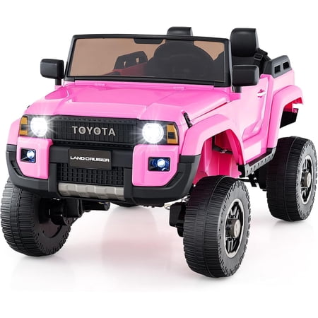 Licensed Toyota LC250 24V 2 Seater Ride on Truck by OLAKIDS, 2WD/4WD Battery Powered Vehicle with Remote Control, 3 Speeds, Music, Lights, Kids Electric Car for 3+ Boys Girls