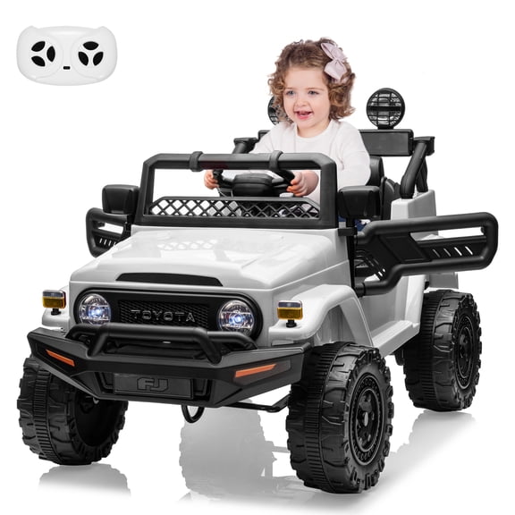 Licensed Toyota Truck 12V Kids Ride On Car with Remote Control - Electric Toy with Double Doors, Safety Belt, LED Headlights & Music for Boys & Girls