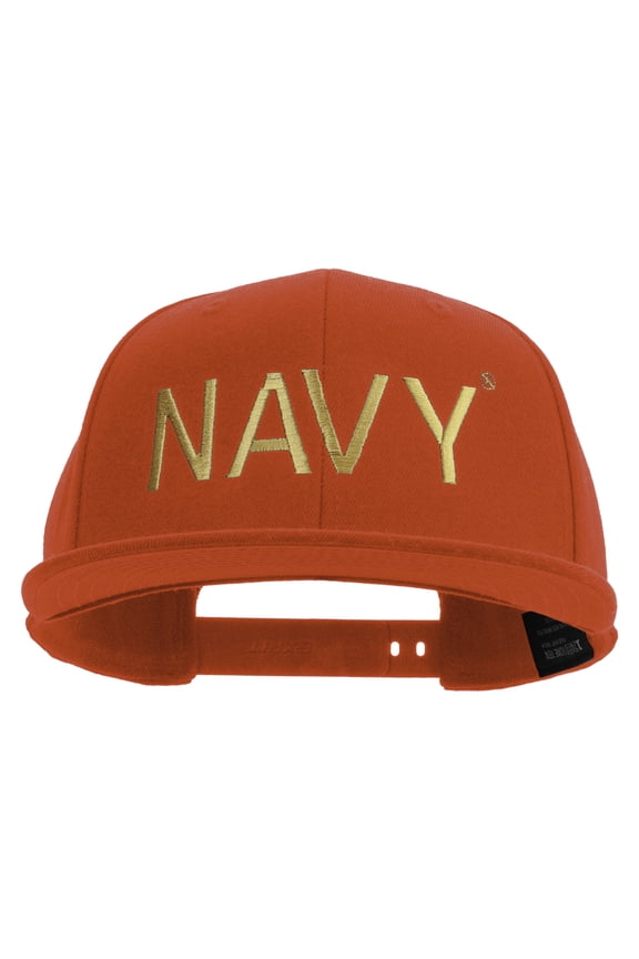 US Navy Embroidered Flexfit Snapback Style Cap - Red OSFM