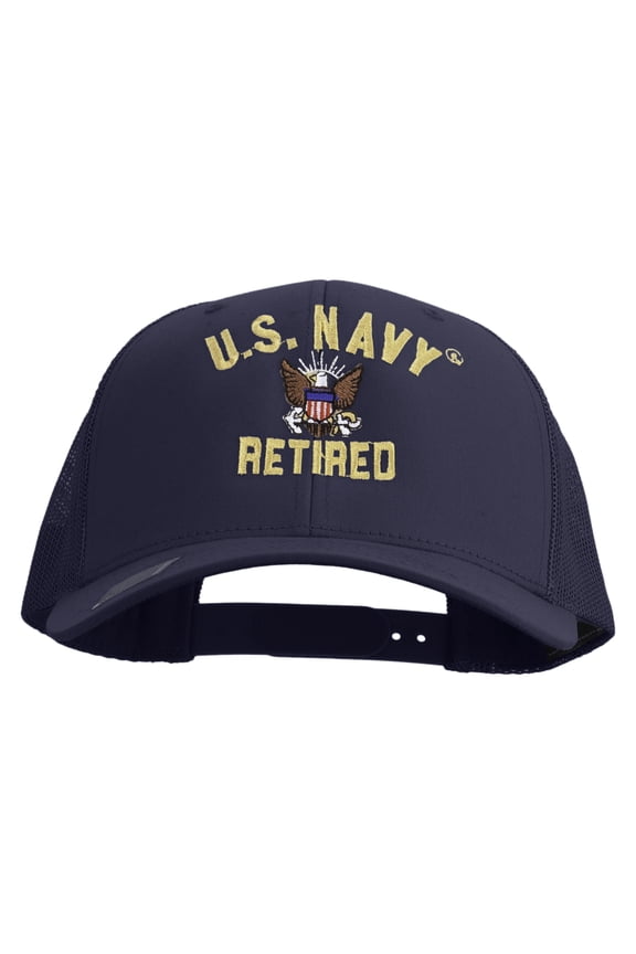 US Navy Retired Embroidered Retro Trucker Cap - Navy OSFM