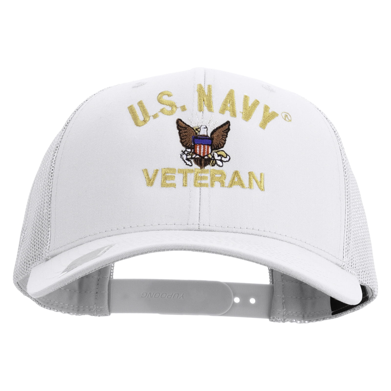US Navy Veteran Embroidered Retro Trucker Cap - White OSFM  display picture 3