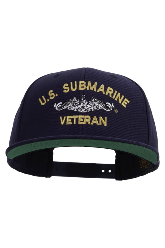 US Submarine Veteran Embroidered Wool Blend Prostyle Snapback Cap - Navy OSFM