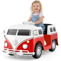 Licensed Volkswagen 12V Kids Ride on Car by OLAKIDS with Cup Holder, LED Headlight, Music & Horn, Kids Electric Vehicles for 3-6 Years Old