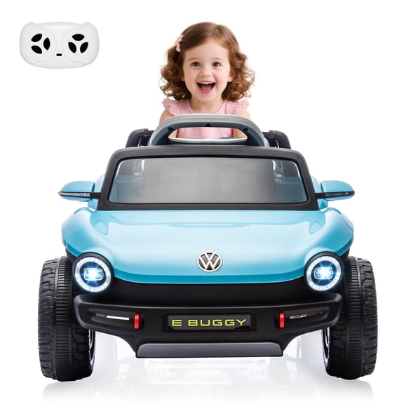 Licensed Volkswagen Beetle 12V Kids Ride On Car - 4 Wheeler Electric Toy with Parental Remote, LED Lights, Horn & Music for Toddlers