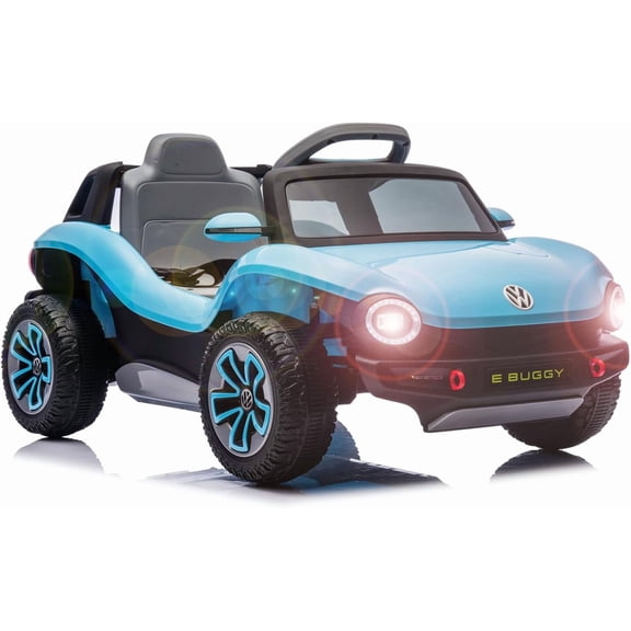 Licensed Volkswagen Beetle Ride-On Electric Car, 12V 4-Wheel Vehicle with Remote Control, LED Lights, USB, Music, Horn, Soft Start, 66 lbs