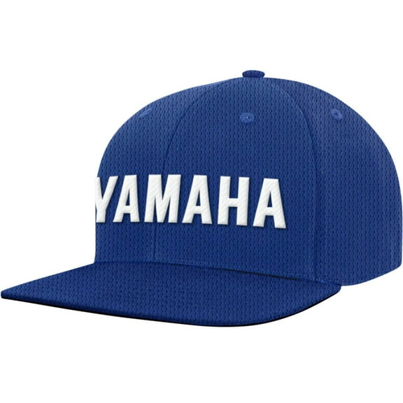 Licensed Yamaha Flat Bill Snapback Hat Royal Blue