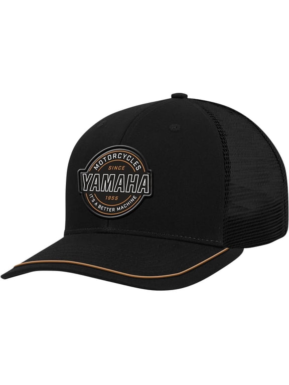 Licensed Motorcycle Patch Curved Bill Snapback Hat Black