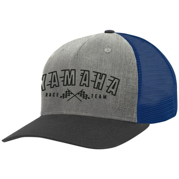 Licensed Yamaha Race Team Cruved Bill Snapback Hat Gray/Blue