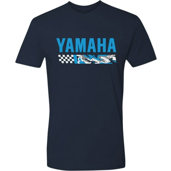 Licensed Yamaha Racing Camo Logo Mens Short Sleeve T-Shirt Blue MD