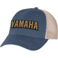 thumbnail image 1 of Licensed Yamaha Retro Mens Curved Bill Snapback Hat Indigo, 1 of 2