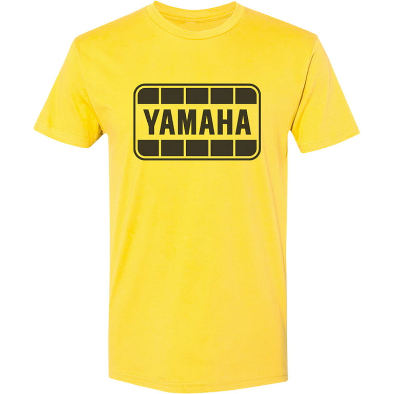 Licensed Yamaha Retro Mens Short Sleeve T-Shirt Yellow/Black SM 