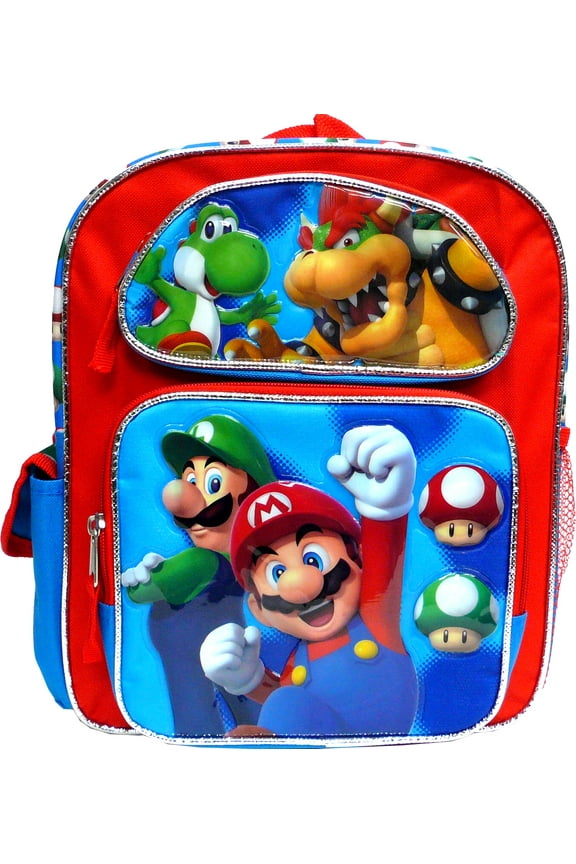 Licensed by Super Mario 3D Boys' Adjustable Backpack, Multicolor