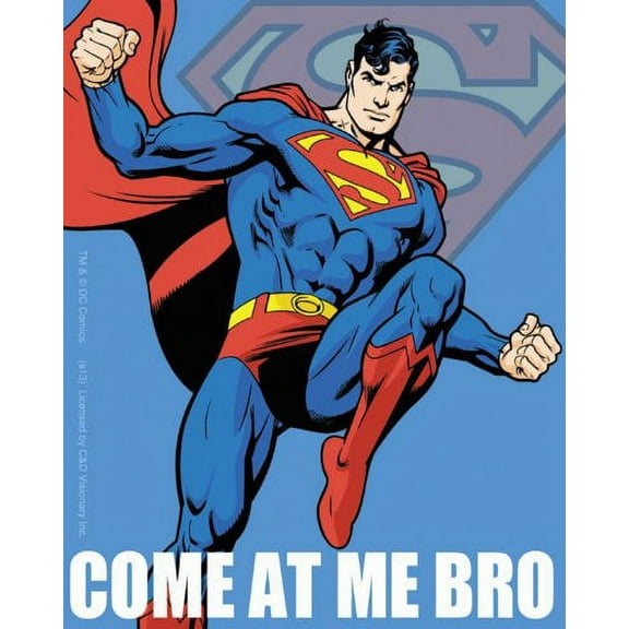 Licenses Products DC Comics Superman Come at Me Bro Jumping Blue Sticker