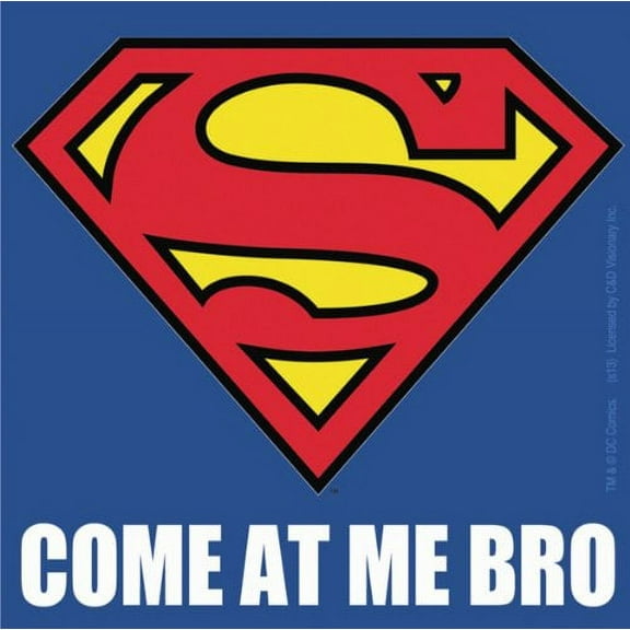 Licenses Products DC Comics Superman Come at Me Bro Logo Small Sticker