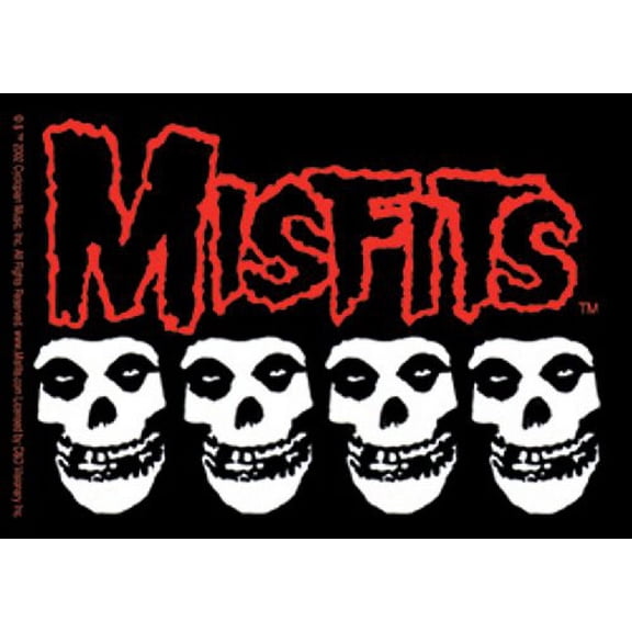 Licenses Products Misfits Skulls Sticker, 4-Piece