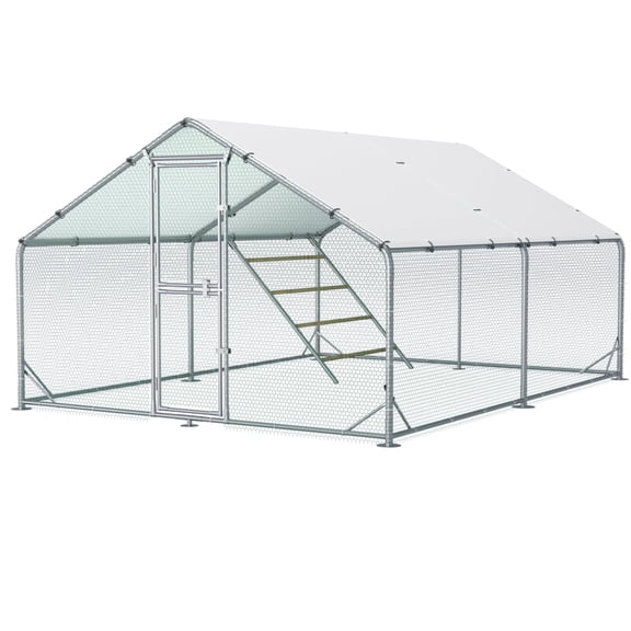 Licheers 10x13 Ft Full-Protection Walk-In Chicken Coop & Small Animal Enclosure — Includes Free Chicken Climbing Frame