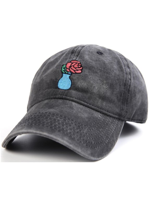 Cute Unisex Rose Hat,Dad hat for Women or Men,Good Vibes Embroidery Funny Cap