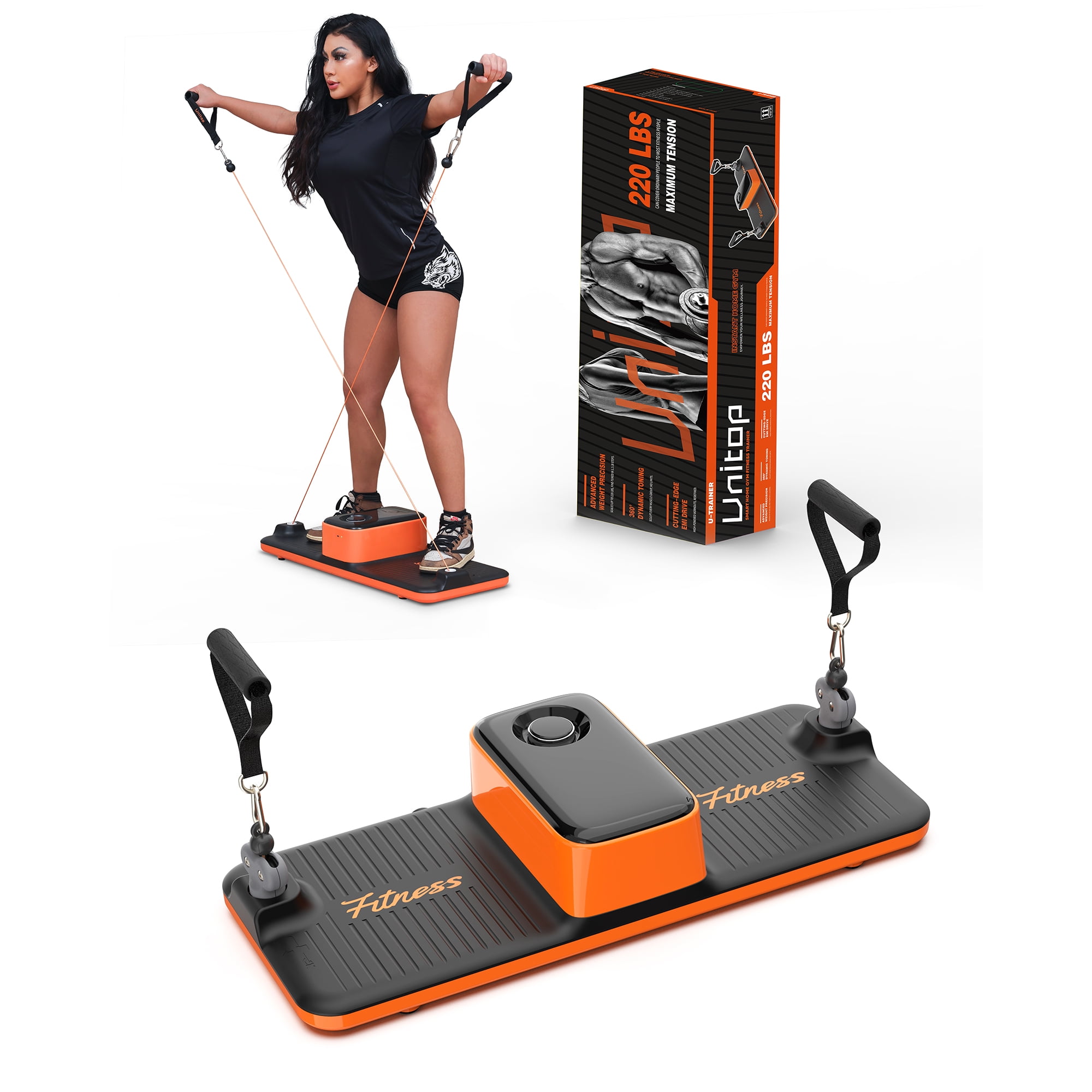 Lichico All-in-One Smart Home Gym, Full Body Strength Training, Portable Fitness Equipment, 220LBS Resistance Setting Cable Training Home Office Workout Station