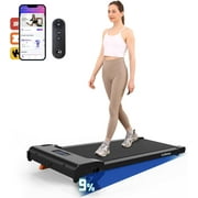 Lichico 2 in 1 Under Desk Treadmill Walking Pad w/0-9% Incline, 2.5HP Brushless Motor, Romote Control, 0.5-4 MPH Speed Range, Portable Running Walking Machine for Home