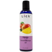 Lick Mango Flavored Body Massage Oil   Lightweight, Skin-Softening Formula for Adults   4 fl oz