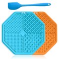 thumbnail image 1 of Lick Mat for Dogs, 2 PCS Dog Slow Feeder Lick Mat, Boredom Anxiety Reducer Pad for Dog, Perfect for Food, Treats, Yogurt, or Peanut Butter, Fun Alternative to a Slow Feed Dog Bowl(Blue,Orange), 1 of 7