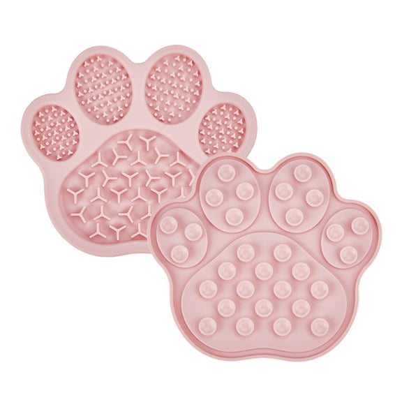 Lick Mat for Dogs and Cats, Lick Pad with Suction Cups,Dog Slow Feeder Dowl Mat for Bathing Grooming Nailing Trimming, Food-Grade, Non-Toxic (Pink)