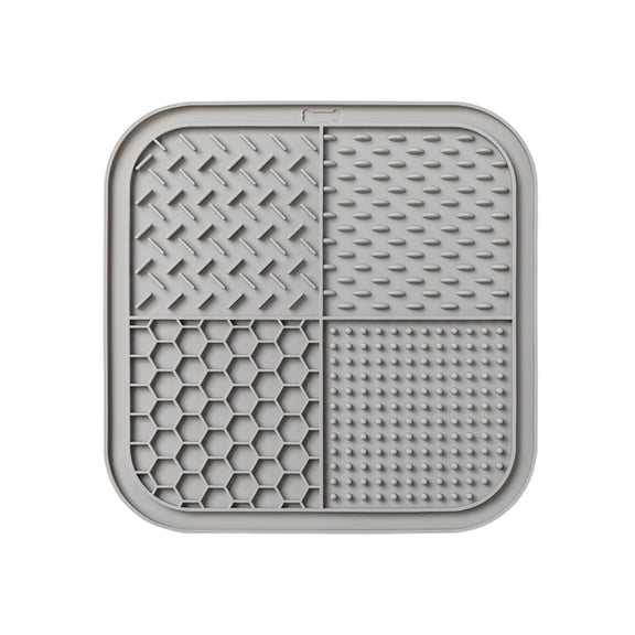 Lick Mat for Dogs - Dog Lick Mat with Suction Cups, 7.87 Inch Slow Feeder Licking Pad for Dogs & Cats, Pet Toy for Treats, Slow Feeder Dog Bowls, Bathing Gray, 1pcs