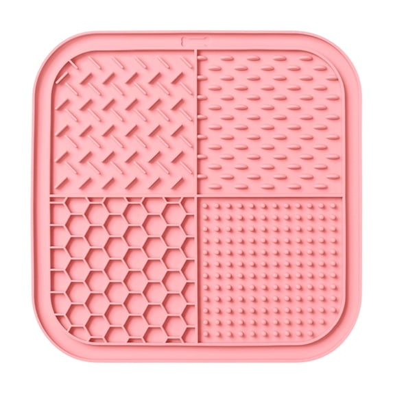 Lick Mat for Dogs, Dog Lick Mat with Suction Cups for Anxiety, Peanut Butter Dog Licking Mat Slow Feeder Dispensing Treater Lick Pad for Dogs Cats Grooming Bathing and Training(7.9Inch,Pink)