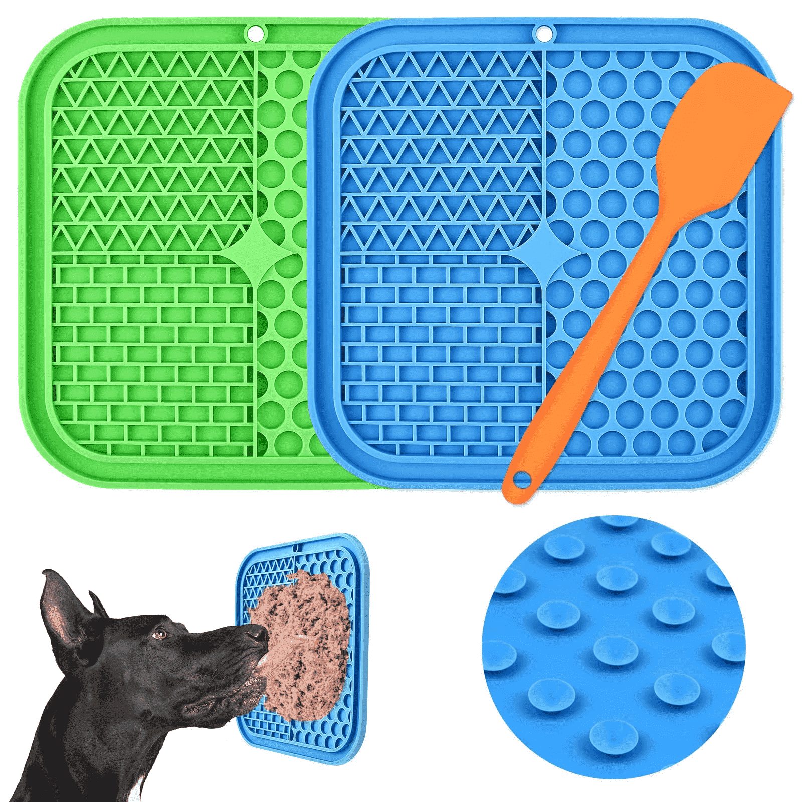 Lick Mat for Dogs,ODDPC 2Pcs Slow Feeder Bowls with Suction Cups and ...