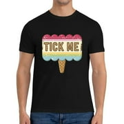 Lick Me Lgbt Pride Month Rainbow Ice Cream Funny Naughty Casual Mens T-Shirts Black Small