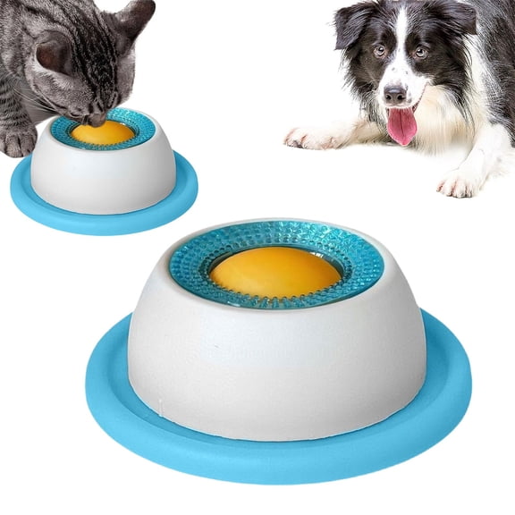 Lick Sphere Canine Bowl Blue, Interactive Dog Lick Toy with Floating Ball System for Slow Feeding, Tongue Cleaning, Anxiety Relief & Mental Enrichment, Anti-Slip Dog Treat Bowl,licksphere for dogs