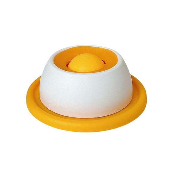 Lick Sphere for Dogs - Canine Anxiety Relief Bowl with Rotating Ball, Slow Feeder Dog Bowl for Liquid Treats, Yogurt, Broth to Reduce Stress & Prevent Fast Eating, Non-Slip & Easy Clean(Yellow)
