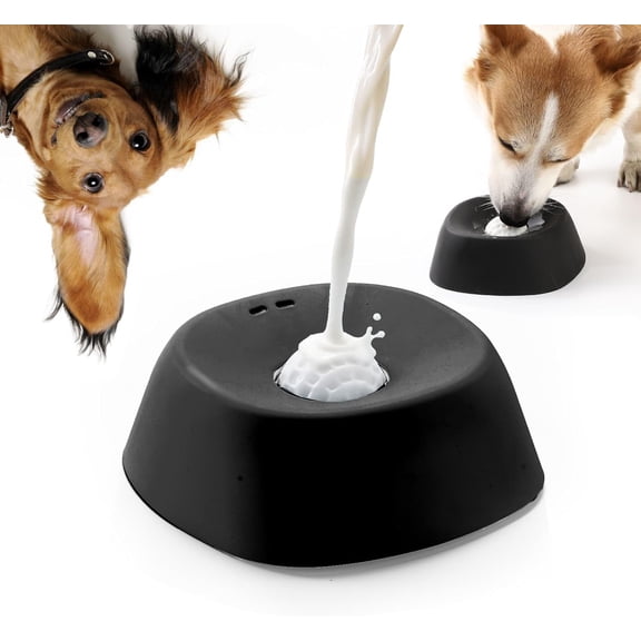 Lick Sphere for Liquid Treats Slow Feeder Dog Bowls, Fun Feeding for Small Medium Large Dogs, Nutrition Support and Post-Surgery Feeding(Black)