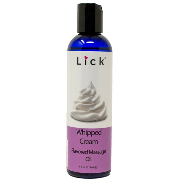 Lick Whipped Cream Flavored Body Massage Oil Lightweight, Soothing Skin Oil 4 fl oz