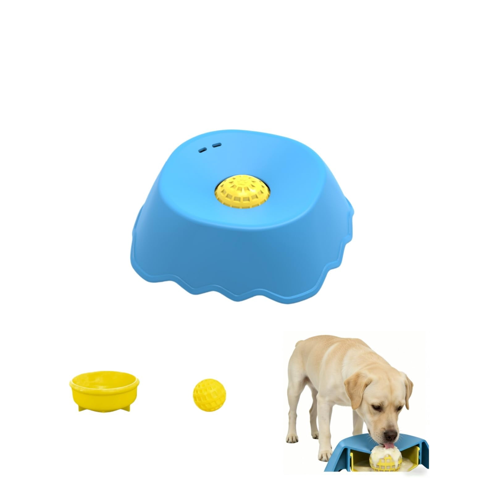 Lick and Roll Bowl, Slow Feeder Dog Bowls – Interactive Dog Licking Toy with Rolling Ball, Large Capacity Non-Slip Lick Bowl for All Dogs