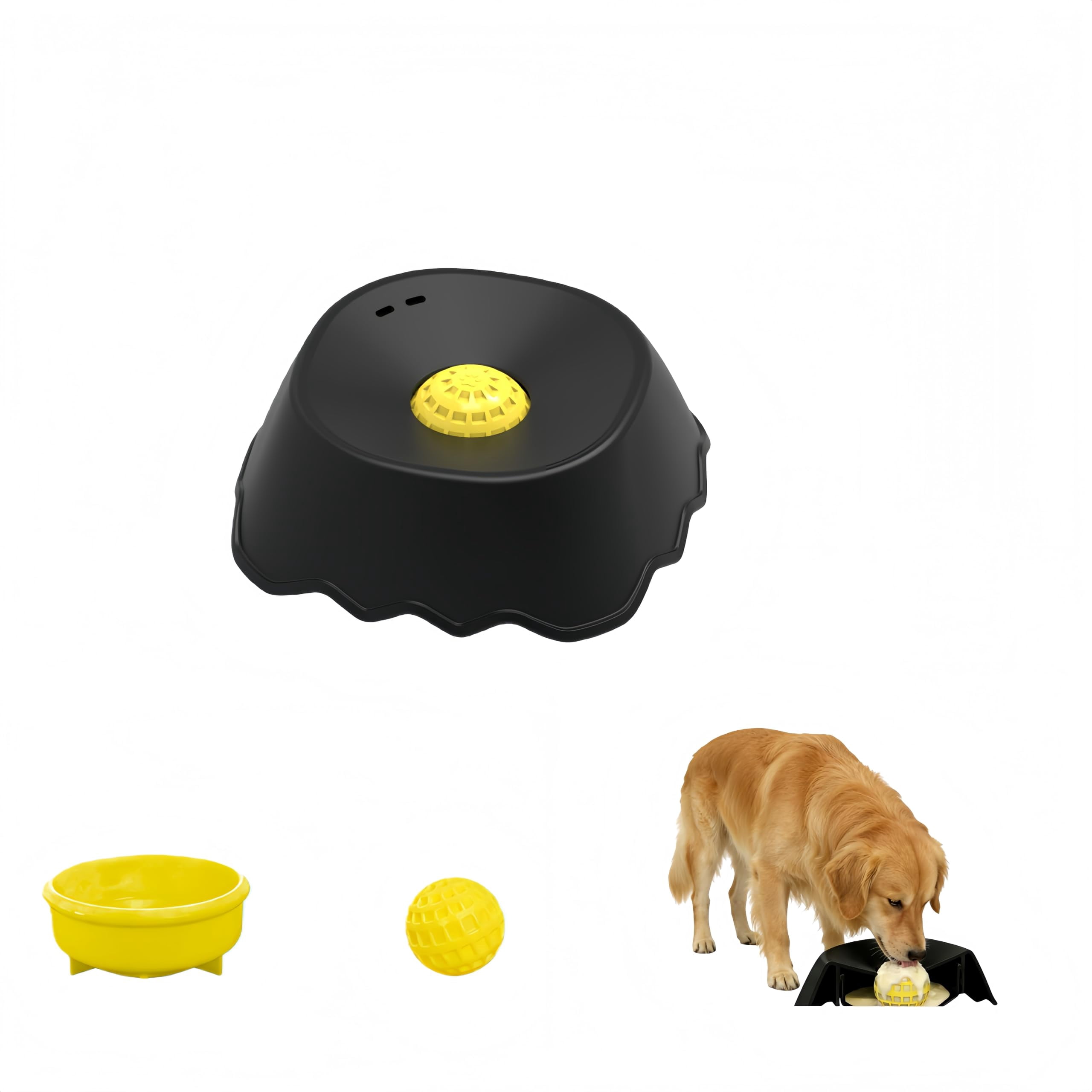 Lick and Roll Bowl, Slow Feeder Dog Bowls – Interactive Dog Licking Toy with Rolling Ball, Large Capacity Non-Slip Lick Bowl for All Dogs