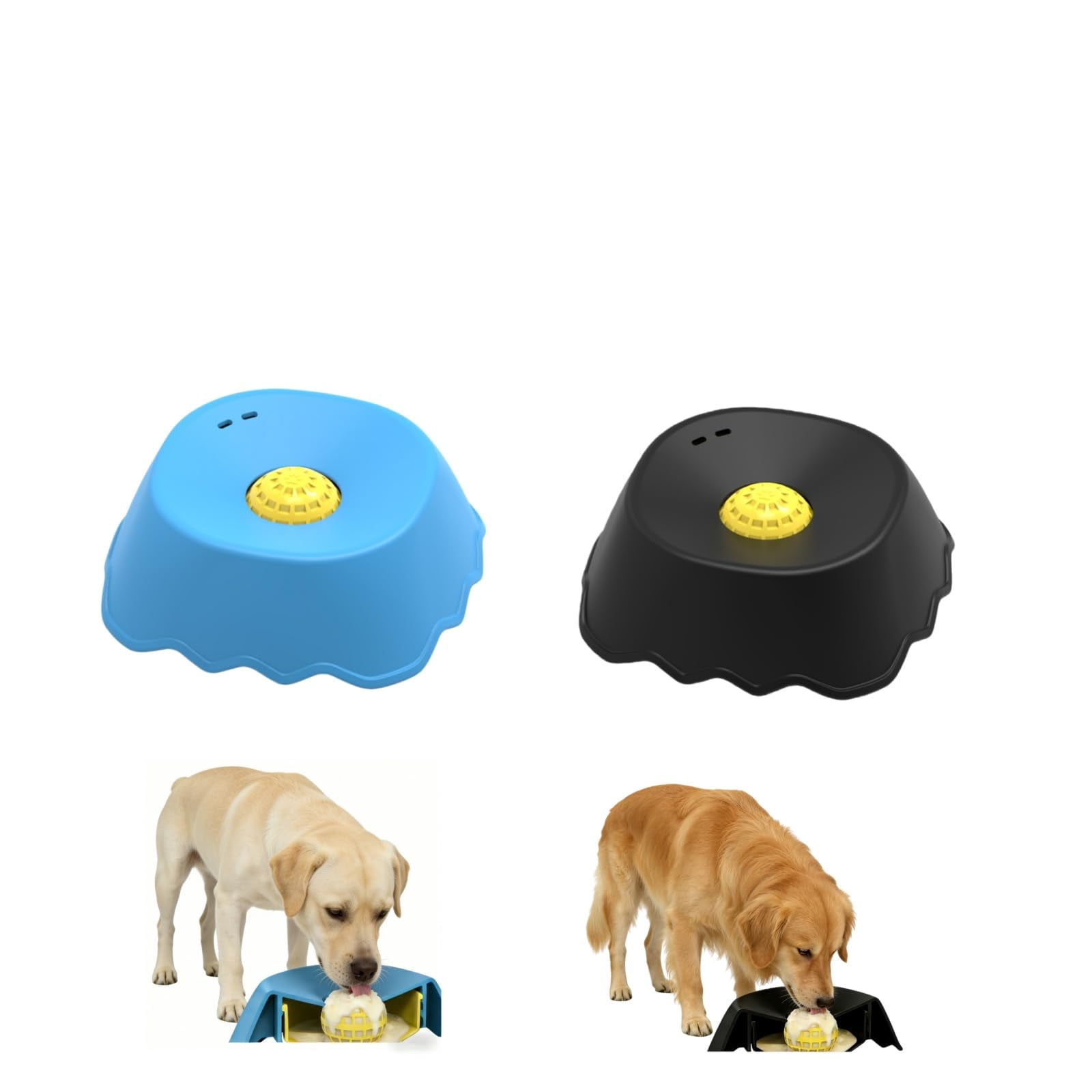 Lick and Roll Bowl, Slow Feeder Dog Bowls – Interactive Dog Licking Toy with Rolling Ball, Large Capacity Non-Slip Lick Bowl for All Dogs