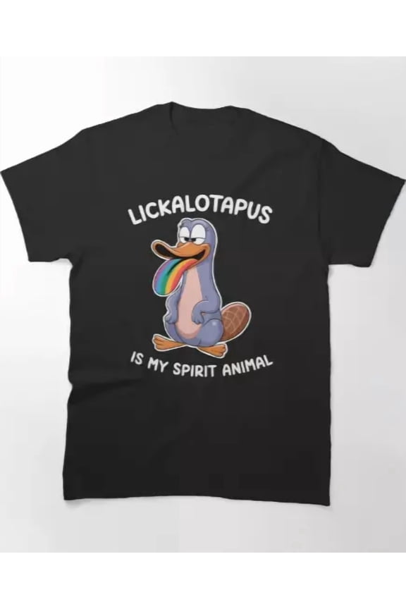 Lickalotapus Is My Spirit Animal Rainbow Platypus Pun Classic T-Shirt | eBay